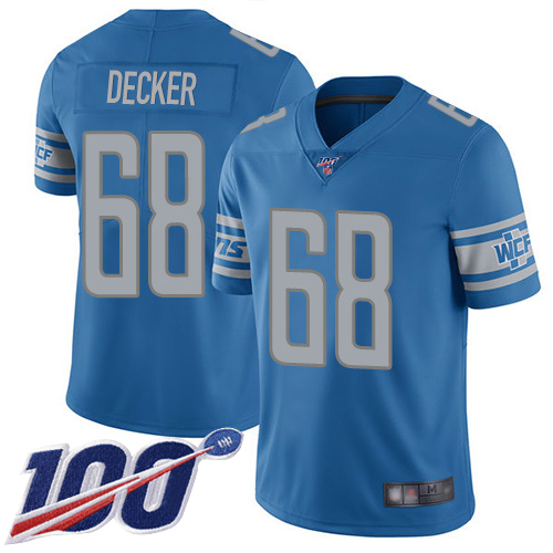 Detroit Lions Limited Blue Men Taylor Decker Home Jersey NFL Football #68 100th Season Vapor Untouchable